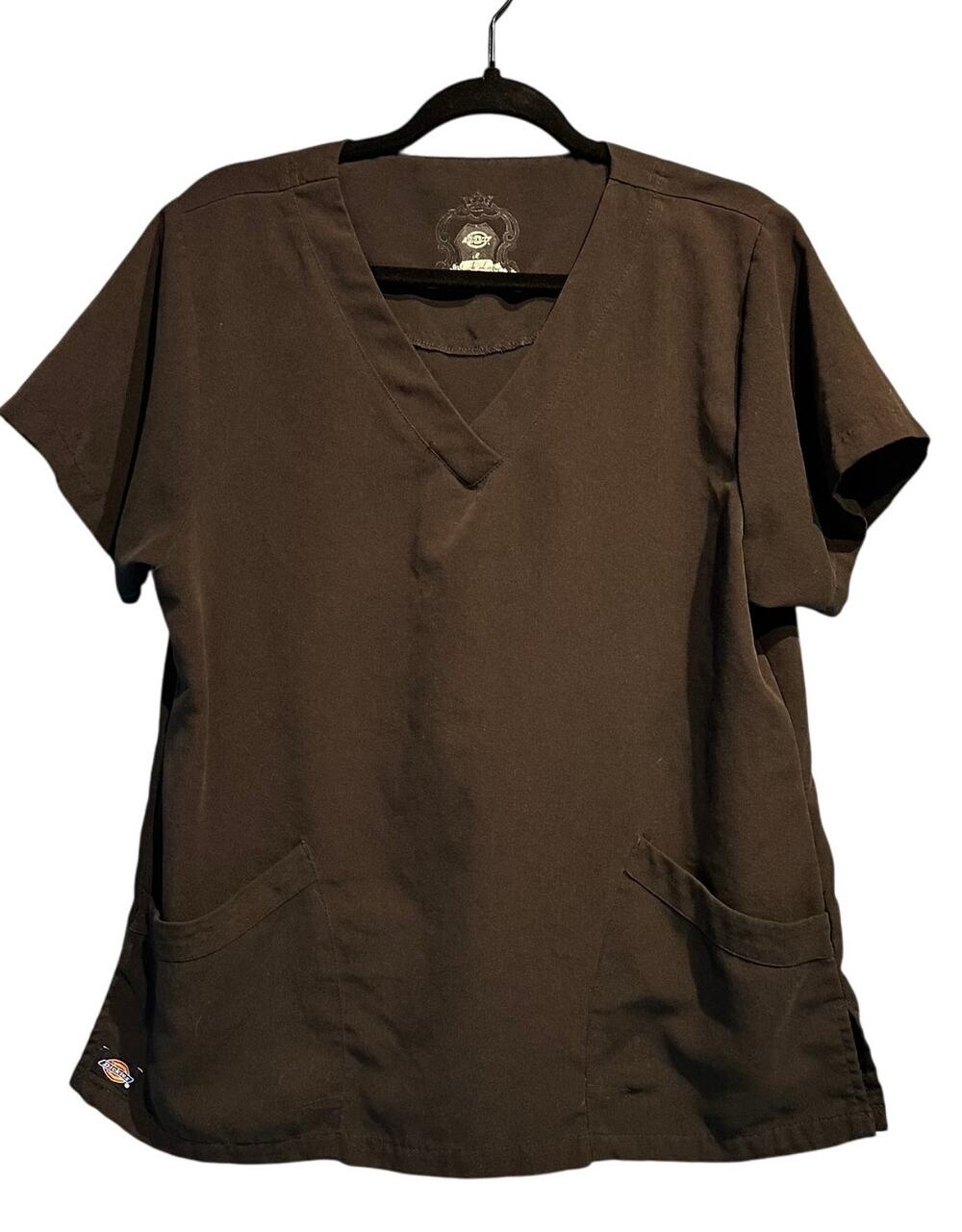 Women Dickies Size Medium Black Label Scrubs Top Black Healthcare Medical